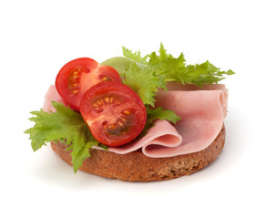 healthy sandwich with vegetable and smoked ham