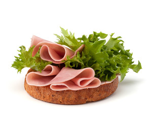 healthy sandwich with vegetable and smoked ham