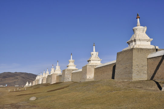 Muralla de Monasterio budista. Erdene Zum Monastery, Mongolia
