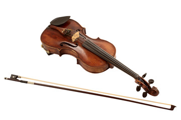 Old Dusty Violin with Bow