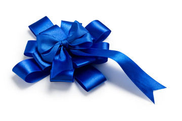 award blue bow made of ribbon