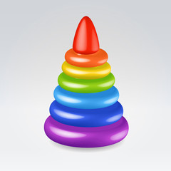 Rainbow children toy pyramid