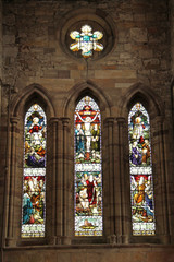 Fototapeta na wymiar The Beautiful witraże wiejskiego Kościoła.