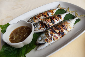 Grilled scomber fish