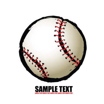Baseball ball - free hand isolated vector illustration