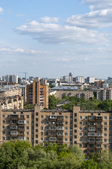 Fototapeta na wymiar Жилые районы Москвы. Вид сверху.