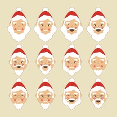 Santa Faces Set