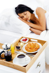 Obraz na płótnie Canvas śniadanie w łóżku usługi