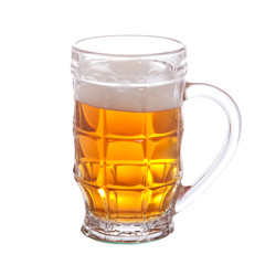 mug full of beer isolated on white background