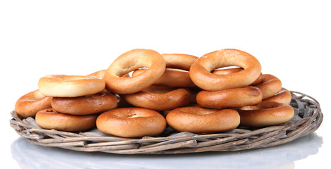 tasty bagels, isolated on white