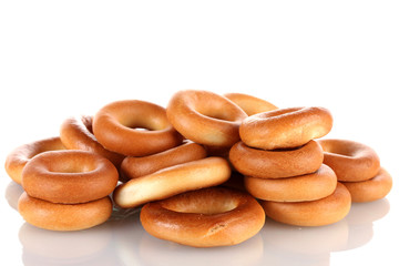tasty bagels, isolated on white