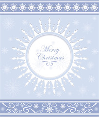 Obraz premium Winter background or snowflakes frame with ornament