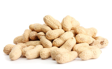 tasty peanuts, isolated on white