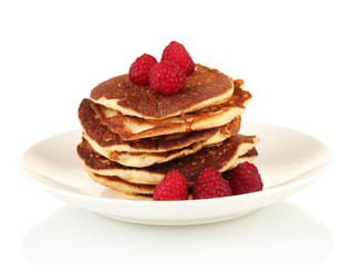 delicious sweet pancakes isolated on white