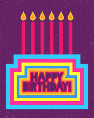 Cute colorful happy birthday card