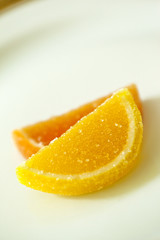 Fototapeta na wymiar Wklej przecieka, słodycze, cukierki, cukier, cytryna, pomarańcza