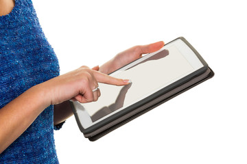 Frau mit Tablet Computer