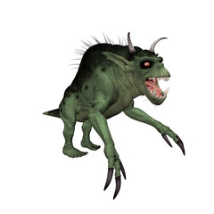 3D creature isolated on a white background