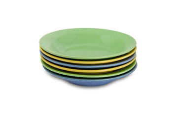Pile of Colorful Plates