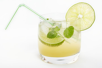 Mojito cocktail on a white background