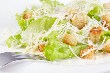 The Caesar salad prepared on the classical recipe