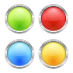 Set of four round buttons