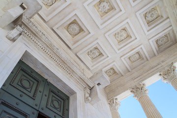 Roman Temple Details in Nimes, Provence, France