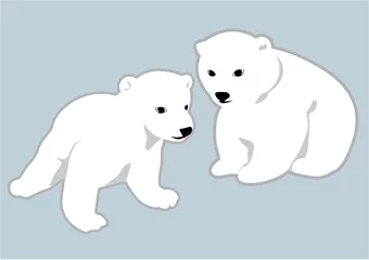 Foto op Canvas Due cuccioli di orso polare bianco © dunadicarta
