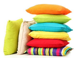 Colorful pillows isolated on white