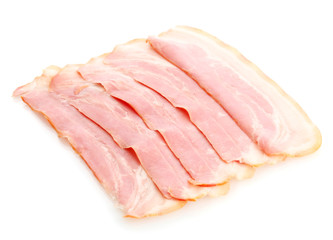 tasty bacon, isolated on white