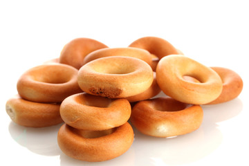 tasty bagels, isolated on white