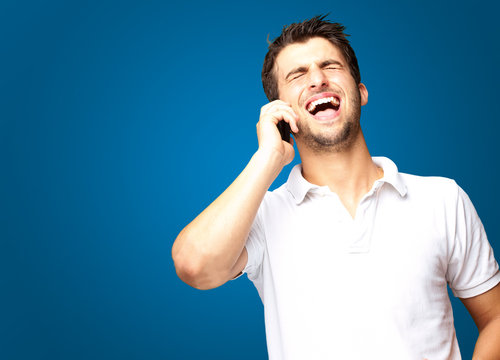 Portrait Of A Man Talking On The Cell Phone