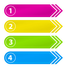 Numbered Website Buttons with Arrow