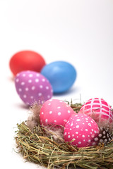 Easter eggs in the nest