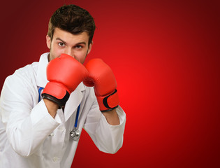 Doctor Wearing Boxing Gloves