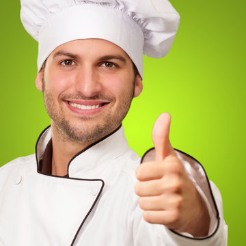 Portrait Of Chef Showing Thumb Up Sign