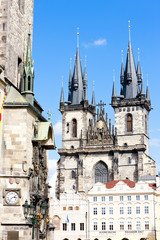 Tynsky church at Old Town Square, Prague, Czech Republic