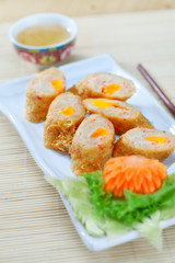 close up view of nice fresh meal on yellow back