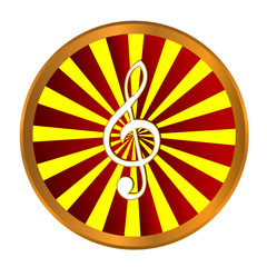 Golden music note symbol