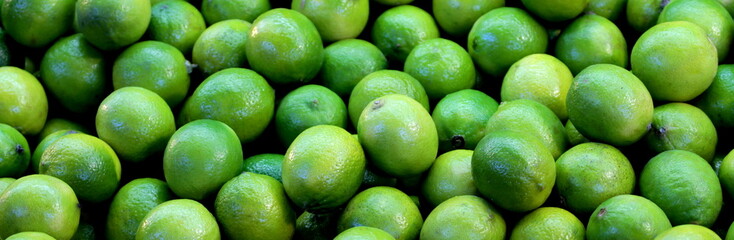 Lime fruits banner background