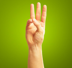 Human Hand With  Two Fingers Pointing Up