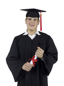 graduated student holding diploma