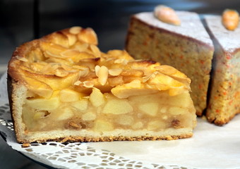 Delicious apple tart and cake