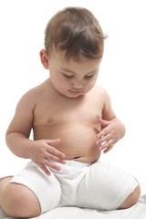 Baby looking on here tummy