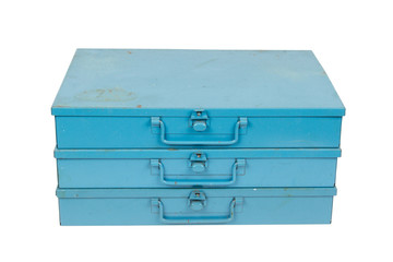 Old metal box isolated