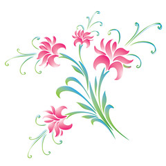 Colorful flowers background - vector illustration