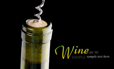 Opening a wine bottle with a cork screw
