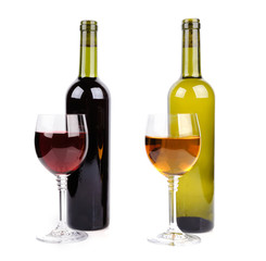 Wine glass and bottle of wine