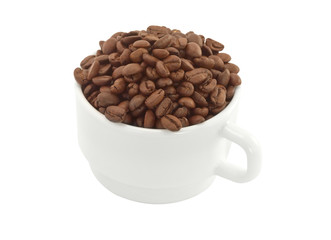 Cup with coffee beans