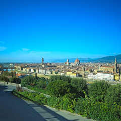Obraz premium Florence aerial skyline. Panorama view from Michelangelo park sq